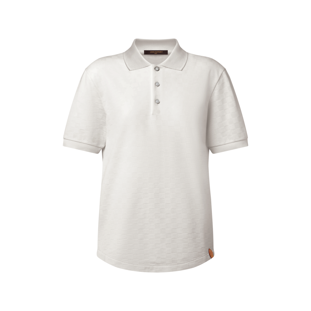 Silk-Cotton Damier Pique Polo Shirt - New - For Men | LOUIS VUITTON ®